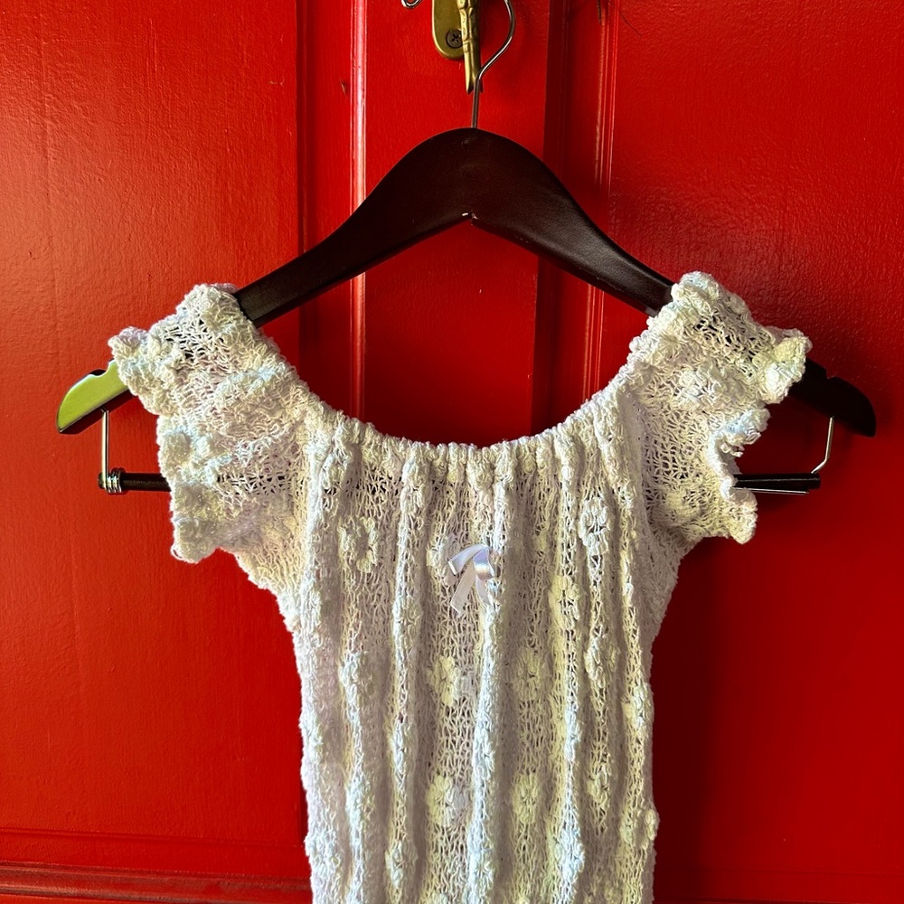 Mini White See Trough Mexican Dress